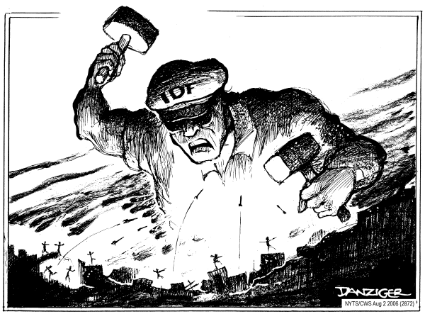 Editorial Cartoon by Jeff Danziger, CWS/CartoonArts Intl. on Israel Invades Lebanon