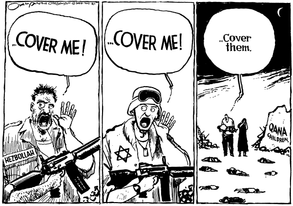 Editorial Cartoon by Jack Ohman, The Oregonian on Israel Invades Lebanon