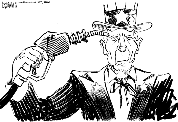 Editorial Cartoon by Rex Babin, Sacramento Bee on Oil Prices to Rise Again