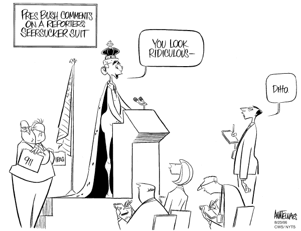 Editorial Cartoon by Ann Telnaes, CWS/CartoonArts Intl. on President Enjoying His Vacation