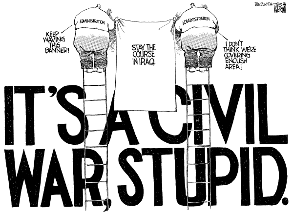 Editorial Cartoon by Don Wright, Palm Beach Post on President Blasts War Critics