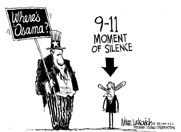 Editorial Cartoon by Mike Luckovich, Atlanta Journal-Constitution on Nation Prepares for 9-11 Anniversary