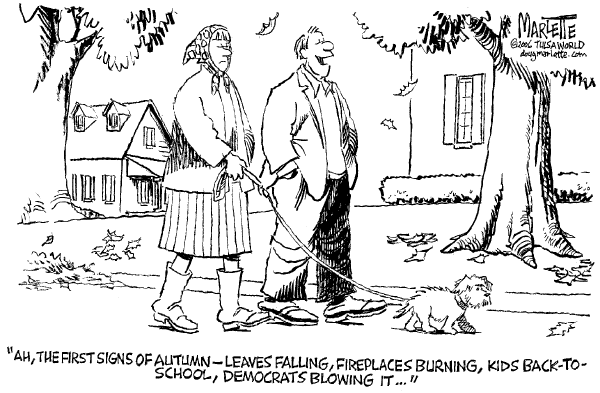 Editorial Cartoon by Doug Marlette, Tallahasee Democrat on Democrats Worried About Fall Elections