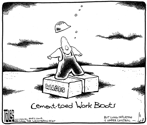 Editorial Cartoon by Tom Toles, Washington Post on US Economy Steady