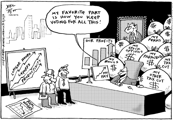 Editorial Cartoon by Joel Pett, Lexington Herald-Leader, CWS/CartoonArts Intl. on US Economy Steady