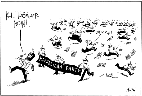 Editorial Cartoon by Tony Auth, Philadelphia Inquirer on GOP Looks Forward to Fall Elections