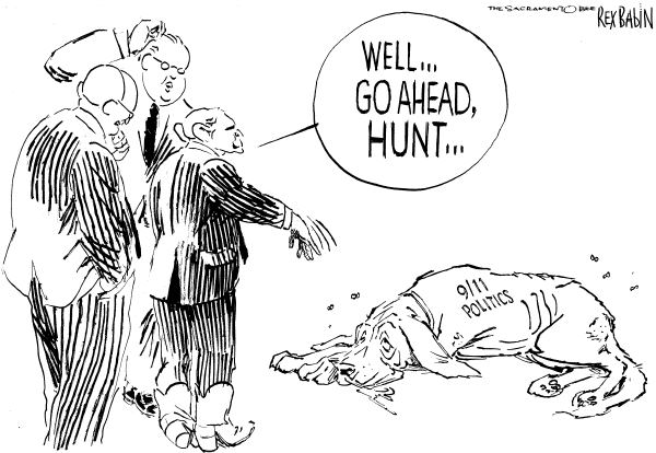 Editorial Cartoon by Rex Babin, Sacramento Bee on Bush Delivers Major Speech