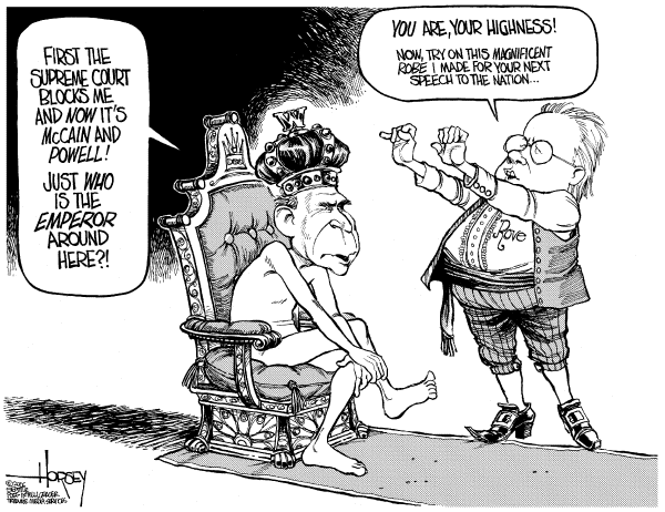 Editorial Cartoon by David Horsey, Seattle Post-Intelligencer on Bush, GOP Clash Over Torture