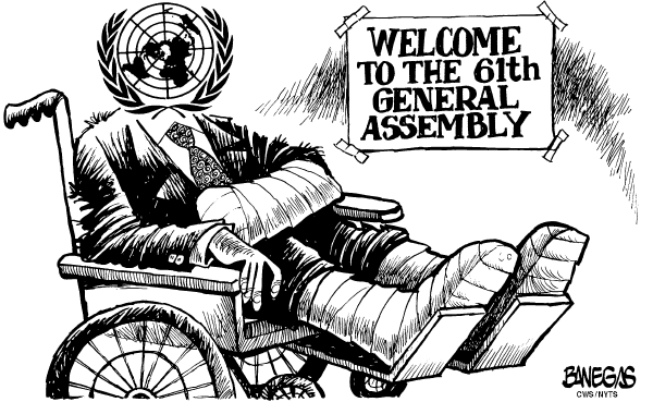 Editorial Cartoon by Angel Dario Banegas, La Prensa, San Pedro Sula, Honduras on UN Takes On Key Issues