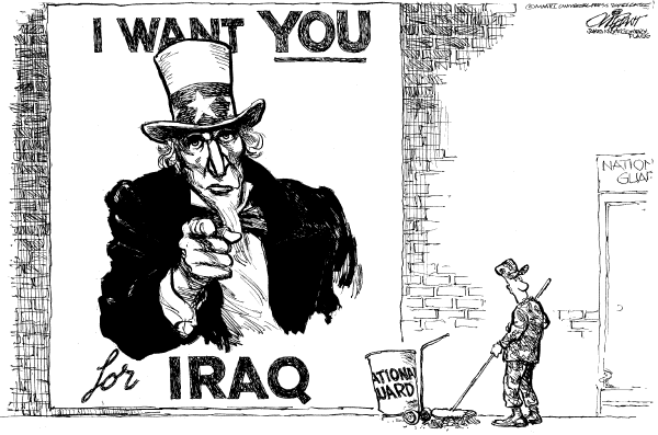 Editorial Cartoon by Pat Oliphant, Universal Press Syndicate on Bush Proud of Homeland Defense