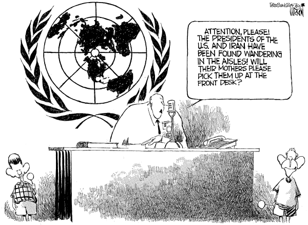 Editorial Cartoon by Don Wright, Palm Beach Post on Spirited Debates Rouse UN