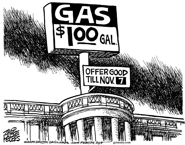 Editorial Cartoon by Mike Peters, Dayton Daily News on Fall Races Heat Up