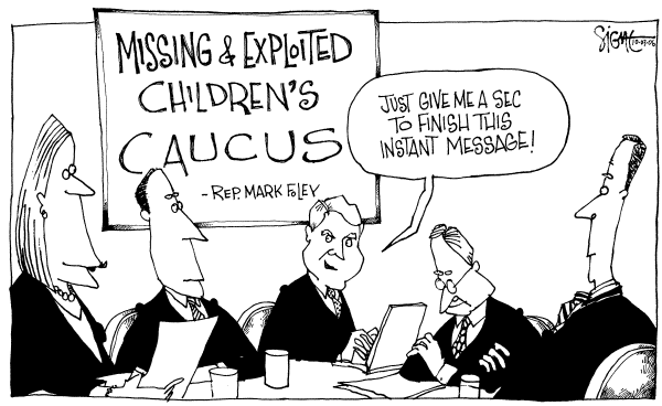 Editorial Cartoon by Signe Wilkinson, Philadelphia Daily News on Sex Scandal Puts GOP in Chaos