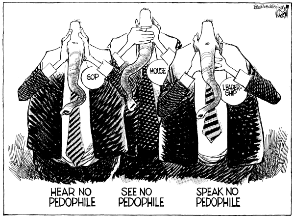 Editorial Cartoon by Don Wright, Palm Beach Post on Sex Scandal Puts GOP in Chaos
