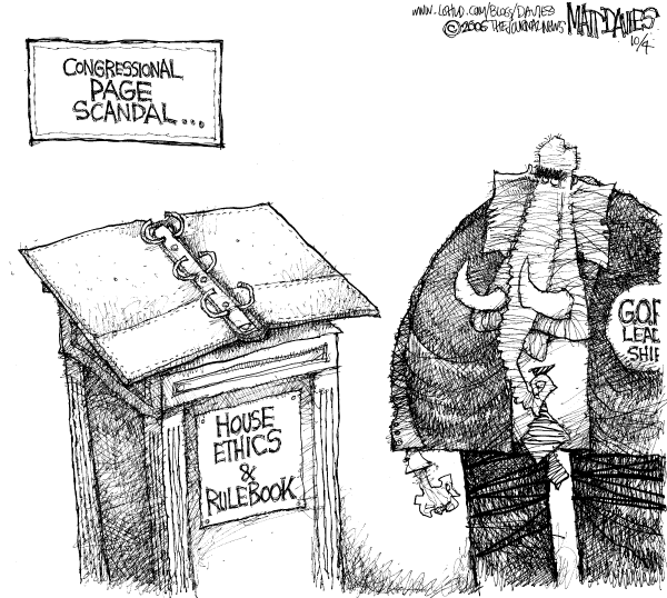 Editorial Cartoon by Matt Davies, Journal News on Sex Scandal Puts GOP in Chaos