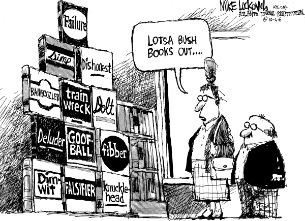 Editorial Cartoon by Mike Luckovich, Atlanta Journal-Constitution on The President Remains Confident