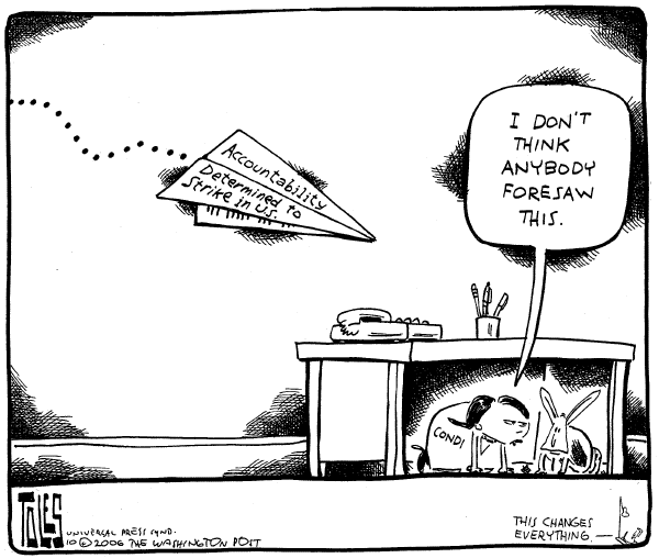 Editorial Cartoon by Tom Toles, Washington Post on The President Remains Confident