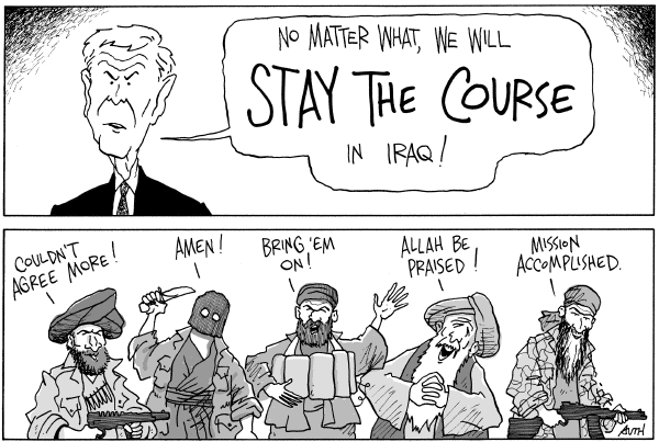 Editorial Cartoon by Tony Auth, Philadelphia Inquirer on Major Developments in Iraq