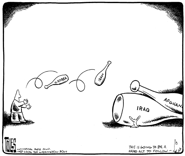 Editorial Cartoon by Tom Toles, Washington Post on Bush Vows to Change Nothing