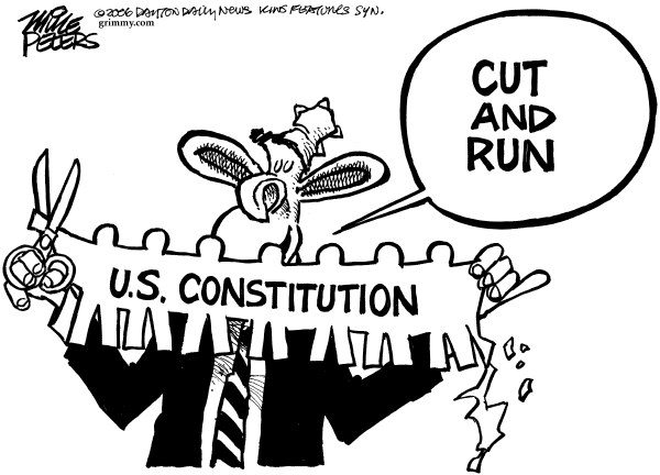 Editorial Cartoon by Mike Peters, Dayton Daily News on Congress, Bush Assault Constitution
