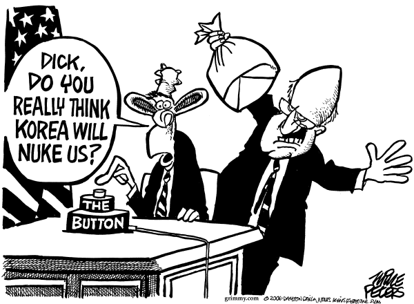 Editorial Cartoon by Mike Peters, Dayton Daily News on Fallout Over Nuke Test