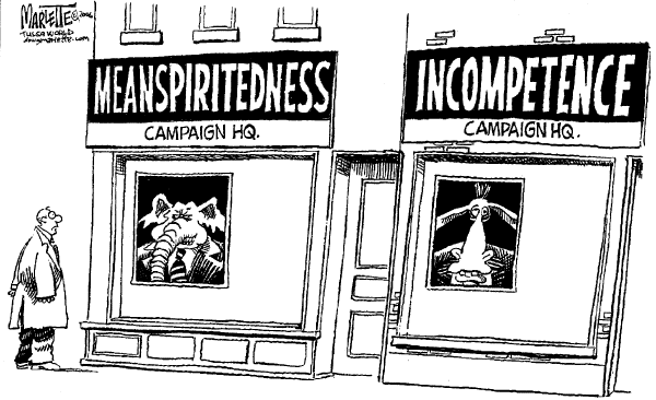 Editorial Cartoon by Doug Marlette, Tallahasee Democrat on Voters Face Difficult Decisions