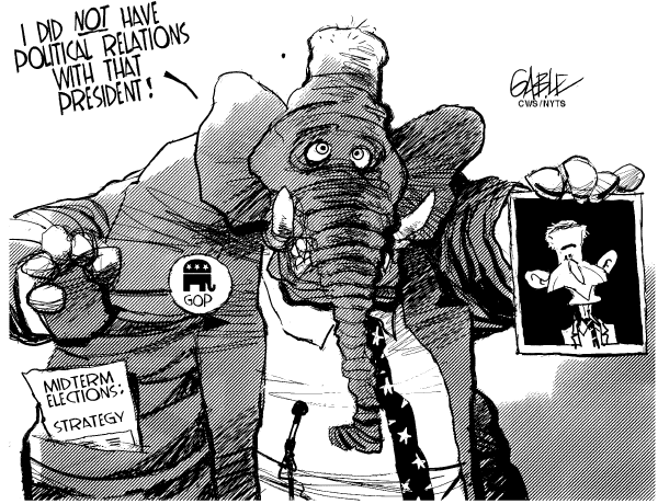 Editorial Cartoon by Brian Gable, The Globe and Mail, Toronto, Canada on Dangerous World Needs GOP, Republicans Say