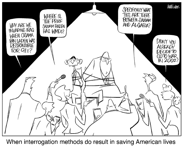 Editorial Cartoon by Ann Telnaes, CWS/CartoonArts Intl. on Everyone a Potential Terrorist