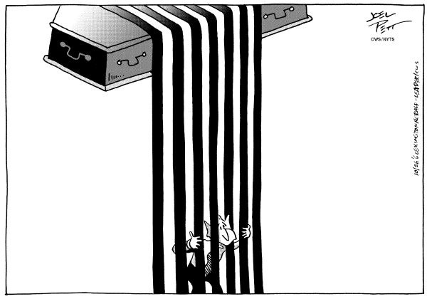 Editorial Cartoon by Joel Pett, Lexington Herald-Leader, CWS/CartoonArts Intl. on Shock and Awe