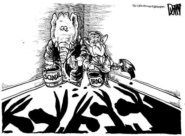 Editorial Cartoon by Brian Duffy, Des Moines Register on A Look Back at the Campaigns