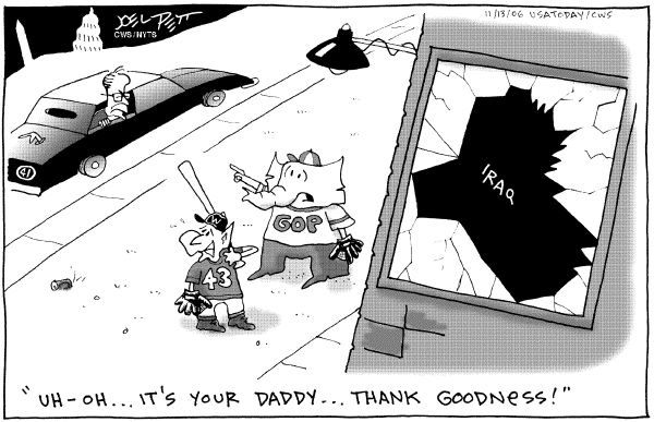 Editorial Cartoon by Joel Pett, Lexington Herald-Leader, CWS/CartoonArts Intl. on Bush Taps James Baker