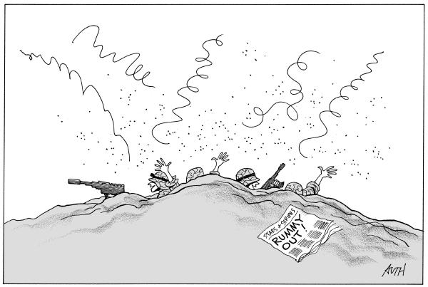 Editorial Cartoon by Tony Auth, Philadelphia Inquirer on US Seeks Solution to War