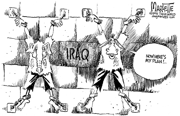 Editorial Cartoon by Doug Marlette, Tallahasee Democrat on US Seeks Solution to War