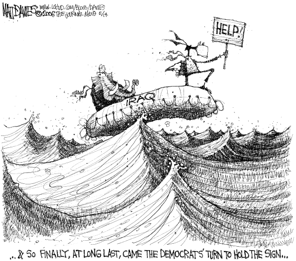 Editorial Cartoon by Matt Davies, Journal News on US Seeks Solution to War