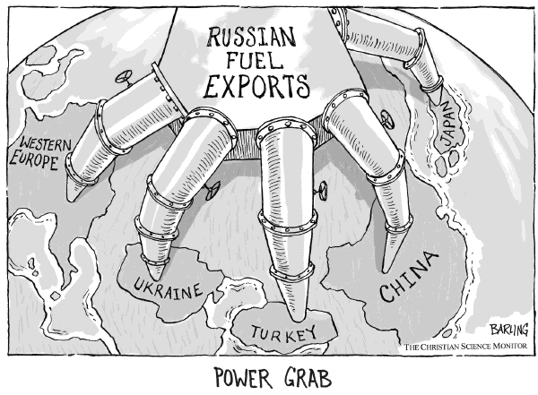 Editorial Cartoon by Brain Barling, Christian Science Monitor on Energy a Concern for Industrial World