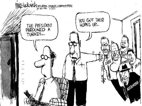 Editorial Cartoon by Mike Luckovich, Atlanta Journal-Constitution on President Stays the Course