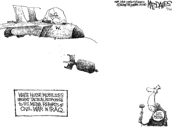 Editorial Cartoon by Matt Davies, Journal News on Bush: Iraq War Not Civil