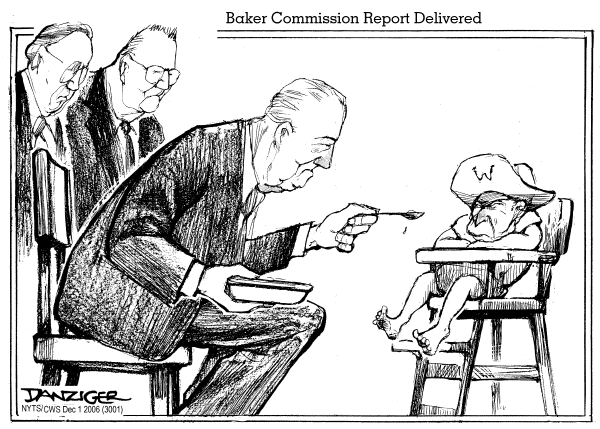 Editorial Cartoon by Jeff Danziger, CWS/CartoonArts Intl. on Baker Report: New Course in Iraq