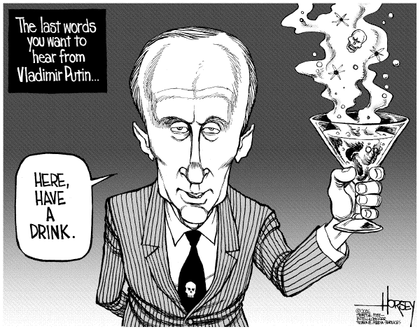 Editorial Cartoon by David Horsey, Seattle Post-Intelligencer on Russia Critic Assassinated