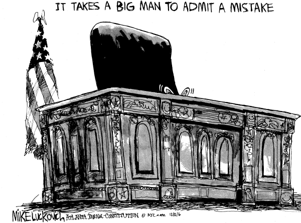 Editorial Cartoon by Mike Luckovich, Atlanta Journal-Constitution on Bush Weighs Iraq Report