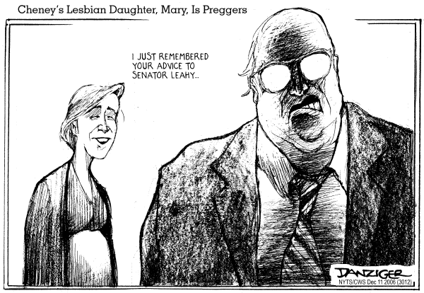 Editorial Cartoon by Jeff Danziger, CWS/CartoonArts Intl. on Cheney's Daughter Pregnant