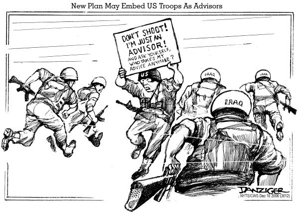 Editorial Cartoon by Jeff Danziger, CWS/CartoonArts Intl. on Hopeful Signs in Iraq