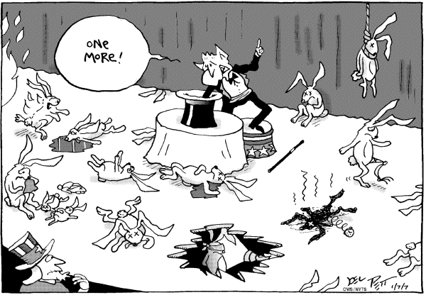 Editorial Cartoon by Joel Pett, Lexington Herald-Leader, CWS/CartoonArts Intl. on Bush Calls for Escalation