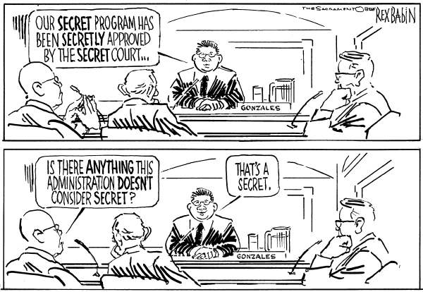 Editorial Cartoon by Rex Babin, Sacramento Bee on Gonzales: Habeas Corpus Overrated