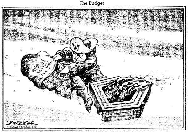 Editorial Cartoon by Jeff Danziger, CWS/CartoonArts Intl. on Military Budget Increased