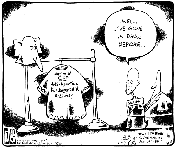 Editorial Cartoon by Tom Toles, Washington Post on Presidential Campaigns in High Gear
