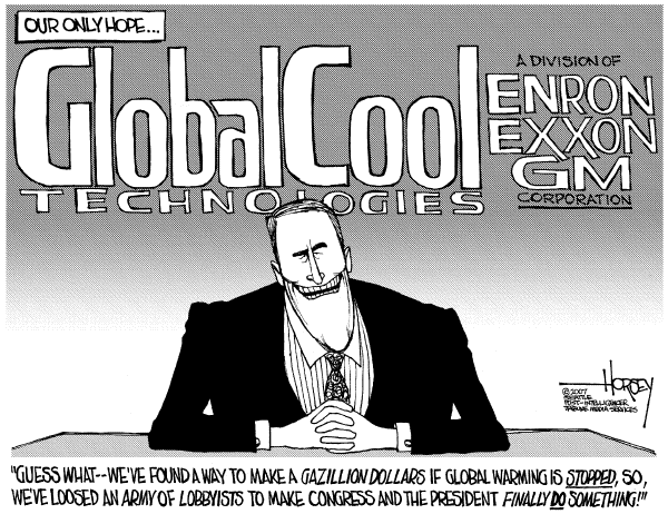 Editorial Cartoon by David Horsey, Seattle Post-Intelligencer on Government Scientists Chilled