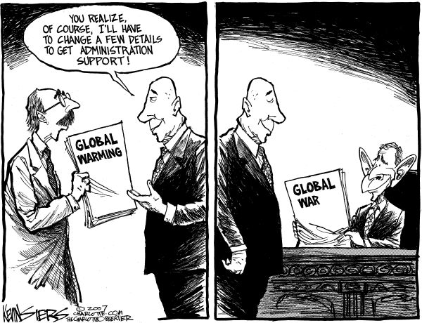 Editorial Cartoon by Kevin Siers, Charlotte Observer on Government Scientists Chilled