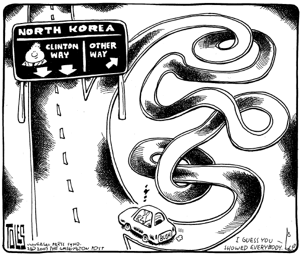 Editorial Cartoon by Tom Toles, Washington Post on North Korea Surprises US