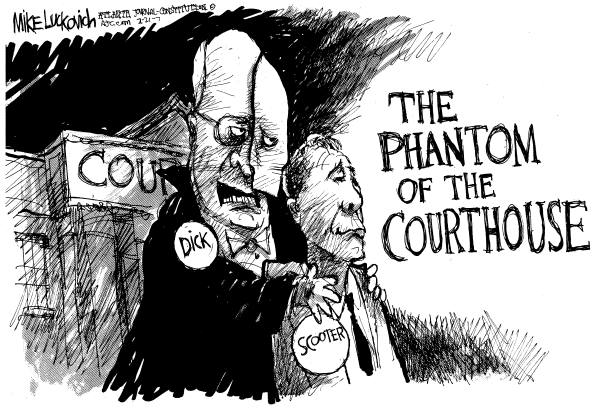 Editorial Cartoon by Mike Luckovich, Atlanta Journal-Constitution on Libby Trial Goes to Jury